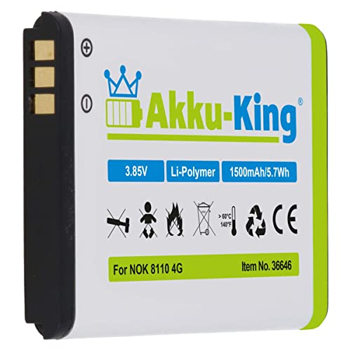 Akku kompatibel mit Nokia 8110 4G 2017, 2720 Flip - ersetzt BV-6A - Li-Ion 1500mAh von Akku-King