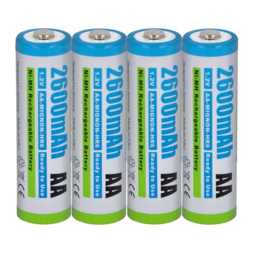 Akku kompatibel mit Olympus AA (4er Pack) - NI-MH 2600mAh 1.2V - für C-2000 Zoom, C-2020 Zoom, C-2040 Zoom, E-10, E-100 RS, SP-820UZ von Akku-King