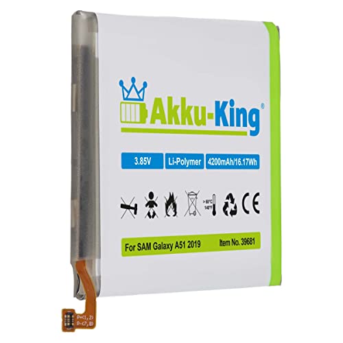 Akku kompatibel mit Samsung EB-BA515ABY - Li-Polymer 4200mAh - für Galaxy A51 2019, SM-A515F/DSM, SM-A515F/DSN, SM-A515F/DST von Akku-King