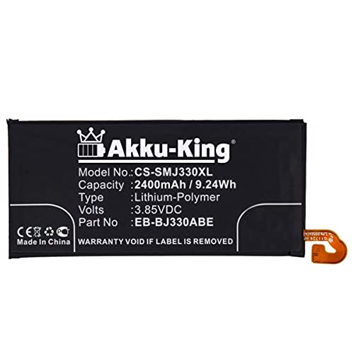 Akku kompatibel mit Samsung EB-BJ330ABE - Li-Polymer 2400mAh - für Galaxy J3 2017, J3 2017 TD-LTE, J3 DuoS 2017, J3 Pro 2017 von Akku-King