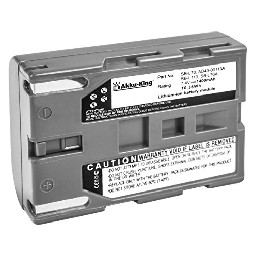 Akku kompatibel mit Samsung VP-D101, VP-D301, VP-D21, SCD20, SCD31, MEDION MD41859, MD9090 - ersetzt SB-L110 Li-Ion - 1400mAh Akku kompatibel mit Samsung VP-D101, VP-D301, VP-D21, SCD20, SCD31, MEDION MD41859, MD9090 - ersetzt SB-L110 Li-Ion - 1400mAh von Akku-King