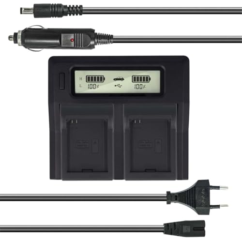 Dual Akku-Ladegerät kompatibel mit GoPro AHDBT-001 - mit USB-Anschluss, LCD-Display und Kfz-Ladekabel - Schnellladegerät Dual Akku-Ladegerät kompatibel mit GoPro AHDBT-001 - mit USB-Anschluss, LCD-Display und Kfz-Ladekabel - Schnellladegerät von Akku-King