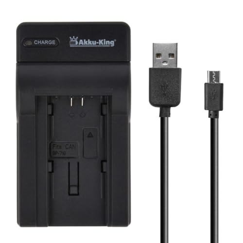 USB-Akku-Ladegerät kompatibel mit Canon Akku BP-709 BP-718 BP-727 BP-745 von Akku-King