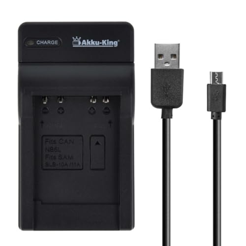 USB-Akku-Ladegerät kompatibel mit Samsung SLB-10A von Akku-King