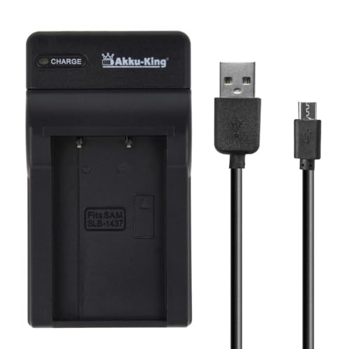 USB-Akku-Ladegerät kompatibel mit Samsung SLB-1437 USB-Akku-Ladegerät kompatibel mit Samsung SLB-1437 von Akku-King