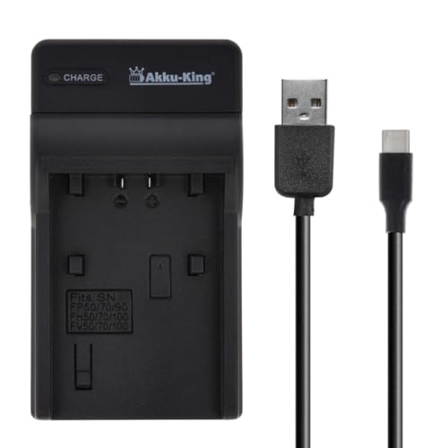 USB-Akku-Ladegerät kompatibel mit Sony NP-FH50, NP-FH70, NP-FH100, NP-FP50, NP-FP51, NP-FP70, NP-FP71, NP-FP90, NP-FP91, NP-FV50, NP-FV70, NP-FV100 USB-Akku-Ladegerät kompatibel mit Sony NP-FH50, NP-FH70, NP-FH100, NP-FP50, NP-FP51, NP-FP70, NP-FP71, NP-FP90, NP-FP91, NP-FV50, NP-FV70, NP-FV100 von Akku-King