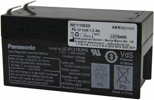 Akku Med Medizintechnik-Akku ersetzt Original-Akku (Original) 92916729 GE 12V 1300 mAh von Akku Med