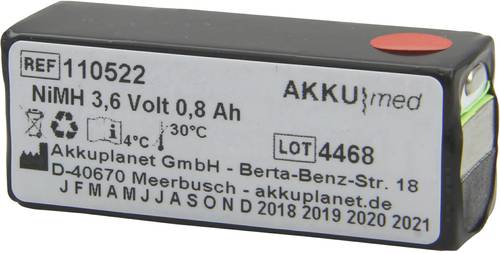 Akku Med Medizintechnik-Akku ersetzt Original-Akku (Original) ACC-0750-00 Novacor 3.6V 800 mAh von Akku Med
