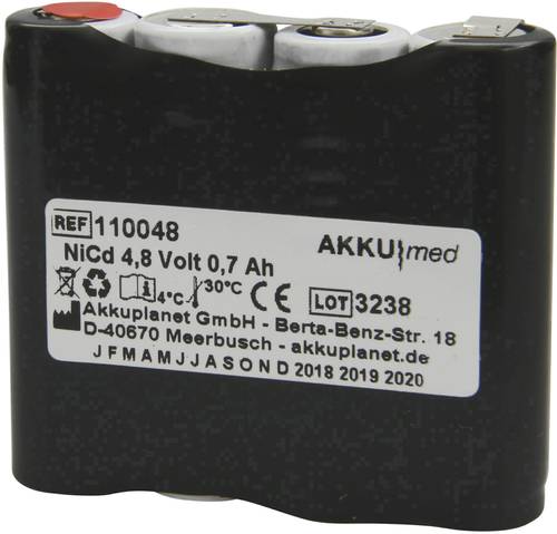 Akku Med Medizintechnik-Akku ersetzt Original-Akku (Original) Ivac2000-4.8 Ivac 4.8V 700 mAh von Akku Med