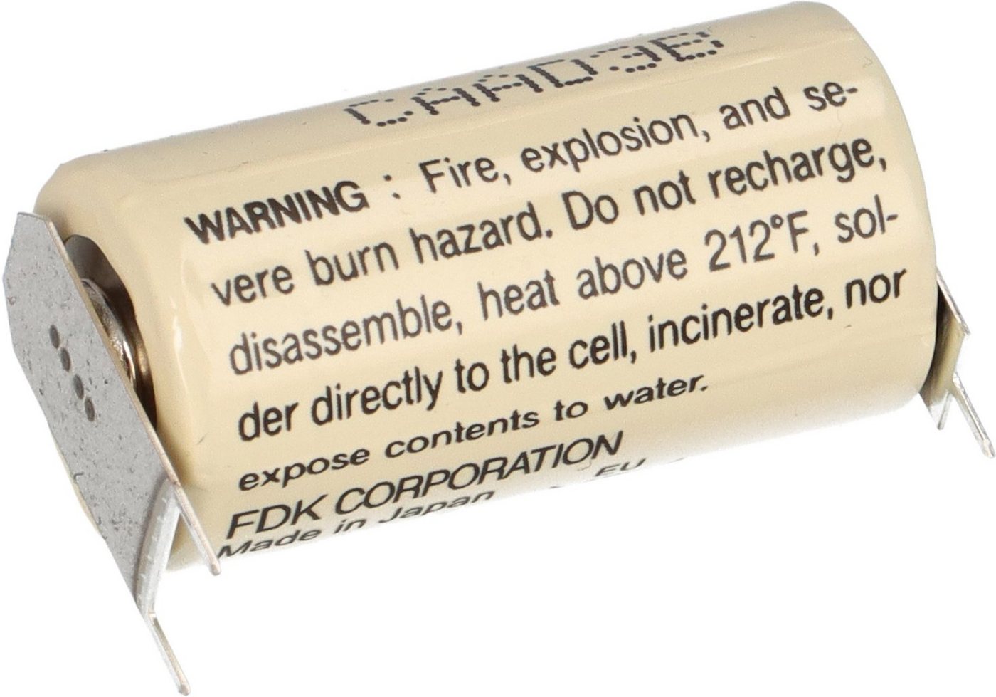 Akkuman.de FDK Lithium 3V Batterie CR 17335SE 2/3A - Zelle 2/1 pin ++/- Batterie Akkuman.de FDK Lithium 3V Batterie CR 17335SE 2/3A - Zelle 2/1 pin ++/- Batterie von Akkuman.de
