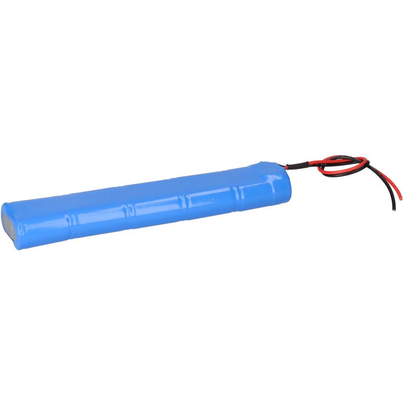 12V Akku Notleuchte 1500mAh NiCd Hochtemperatur 2x5 Reihe 30cm Kabel von Akkuman