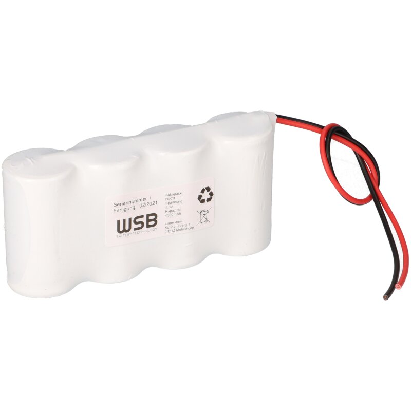 Akkupack 4,8V 4500mAh 4,5Ah Ni-Cd F1x4 Notlicht Notbeleuchtung Notlampe Notleuchte Akkupack 4,8V 4500mAh 4,5Ah Ni-Cd F1x4 Notlicht Notbeleuchtung Notlampe Notleuchte von Akkuman