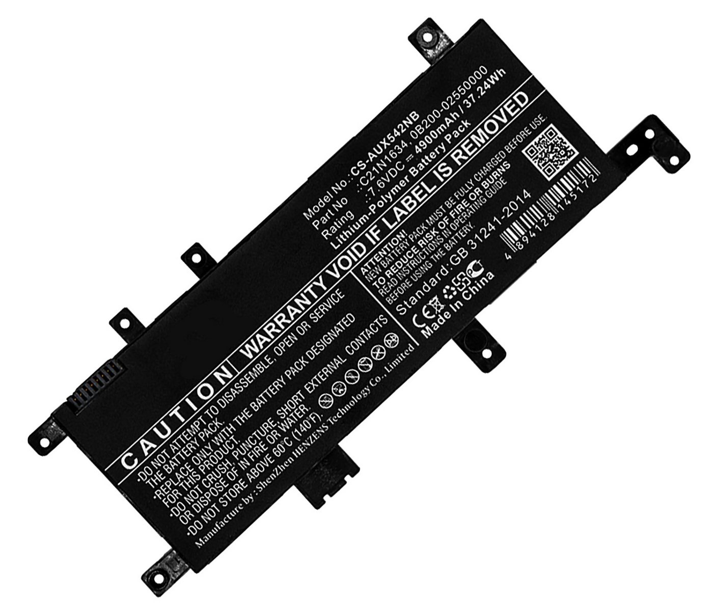 Akkuversum Akku kompatibel mit Asus VivoBook F542UF-DM423T Akku Akku 4900 mAh (7,6 V) von Akkuversum
