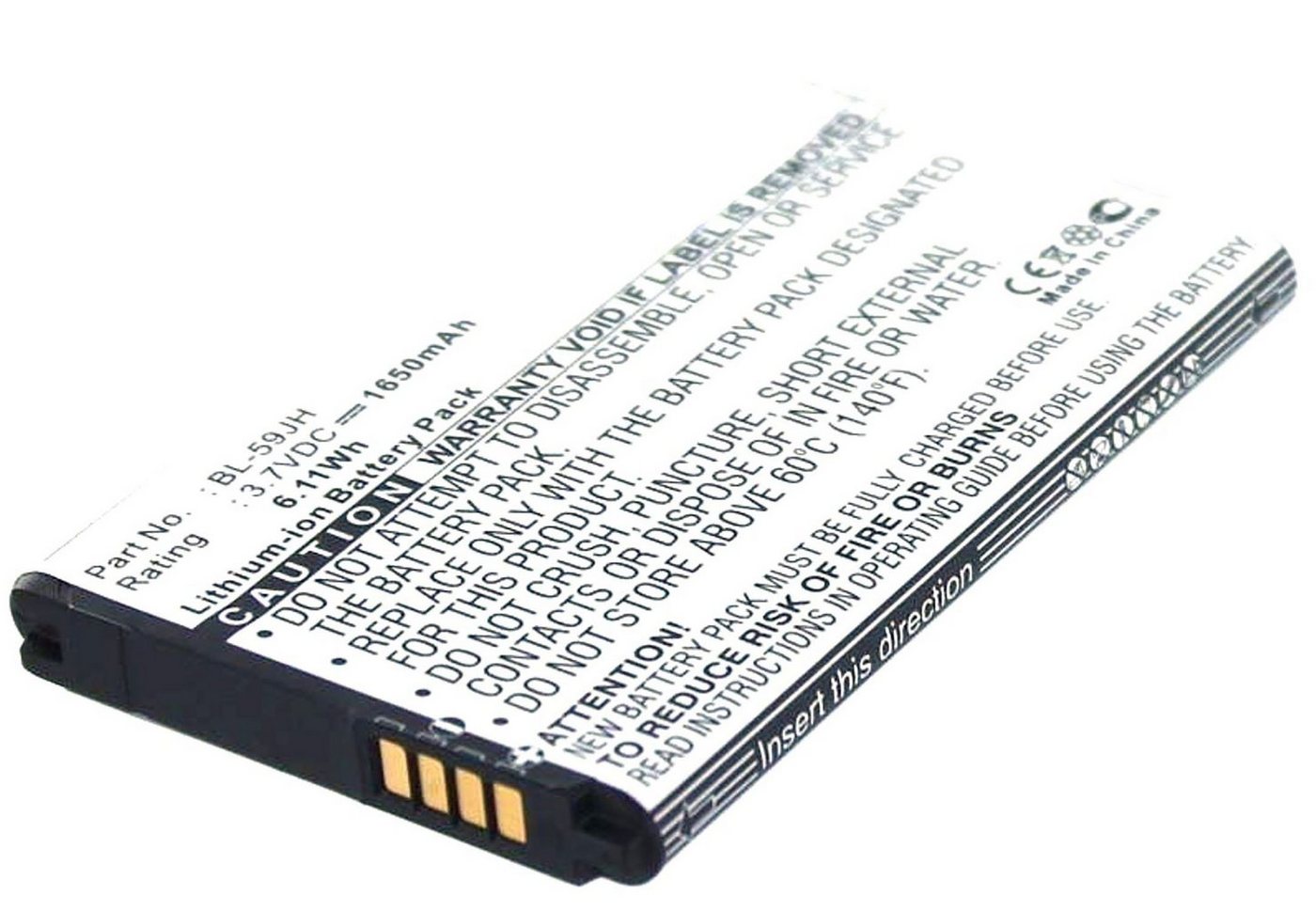 Akkuversum Akku kompatibel mit LG Electronics P710, P715, Optimus L7II Akku Akku 1650 mAh (3,7 V) von Akkuversum