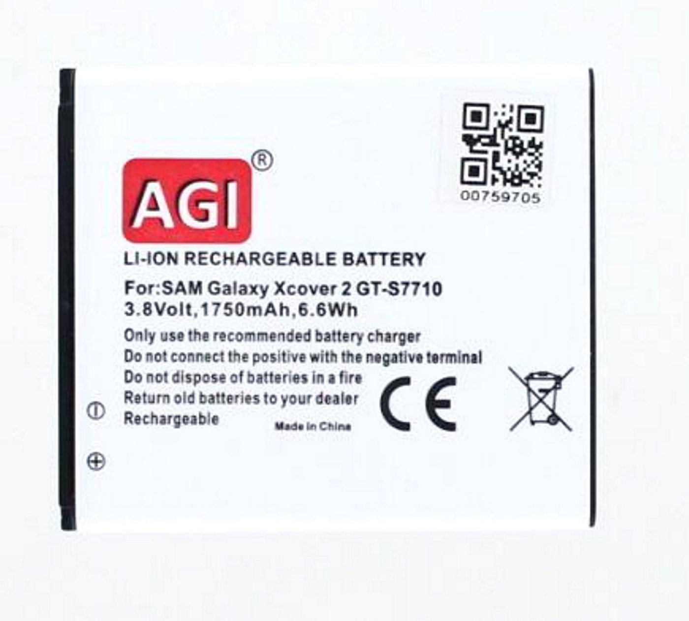 Akkuversum Akku kompatibel mit Samsung XCover 2 Akku Akku 1700 mAh (3,7 V) von Akkuversum