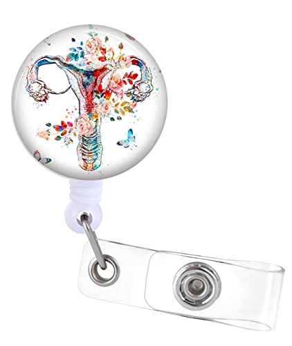 Ausweishalter einziehbar mit Krokodilklemme für Arbeit und Lieferung OB Krankenschwester Arzt Lehrer Student Namensschild Karte Blumen Ovary Uterus Medizinisches Büro Arbeit Ausweis Clip Ausweishalter einziehbar mit Krokodilklemme für Arbeit und Lieferung OB Krankenschwester Arzt Lehrer Student Namensschild Karte Blumen Ovary Uterus Medizinisches Büro Arbeit Ausweis Clip von Akkya