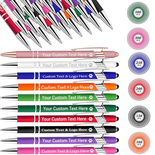 Akmxem Bis Zu 500 Kugelschreiber Personalisiert Benutzerdefinierter Kugelschreiber Set mit Gravur Personalisierter Stift mit Logo & Textgravur Geschenke für Männer Frauen Farbe Mehrfarbig Akmxem Bis Zu 500 Kugelschreiber Personalisiert Benutzerdefinierter Kugelschreiber Set mit Gravur Personalisierter Stift mit Logo & Textgravur Geschenke für Männer Frauen Farbe Mehrfarbig von Akmxem