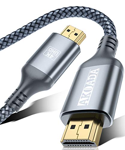 AkoaDa 4K HDMI Kabel 15m, High Speed ​​4K @ 60Hz 18Gbps HDMI 2.0 Kabel Vergoldete Anschlüsse mit Ethernet/Audio Return Channel, Kompatibel mit 4K UHD 2160p, HD 1080p, 3D Xbox PS3 / 4 Video (Grau) von AkoaDa