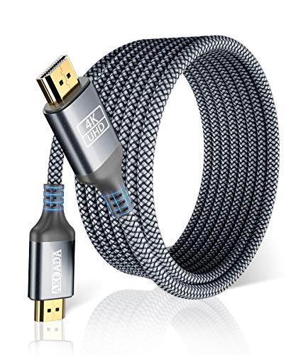 AkoaDa 4K HDMI Kabel 4.5Meter, Highspeed HDMI 2.0 Kabel 4K@60Hz 18Gbps Vergoldete Anschlüsse mit Ethernet/Audio Rückkanal,Kompatibel mit Video 4K UHD 2160p,HD 1080p,3D Xbox PS3/4(Grau) von AkoaDa