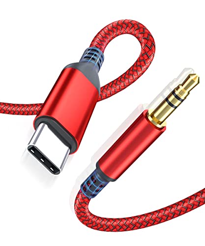 USB C Nylon geflochtene Aux Kabel 1,2 M,Typ C auf 3,5mm Stecker Klinke Audio Adapter für Kopfhörer für Huawei P30 Pro/P40 Pro/P20,Samsung Galaxy S21,Xiaomi,Kopfhörer,Home/Car Stereos etc. von AkoaDa