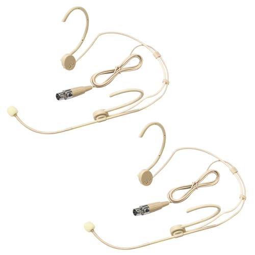 Faltbares Headset-Mikrofon, Doppel-Over-Ear-Kopfhörer, Over-Ear-Mikrofon für Shure Mini XLR 4-poliges TA4F-Stecker-Mikrofon, 1,2 m Kabel, Beige, 2 Stück Faltbares Headset-Mikrofon, Doppel-Over-Ear-Kopfhörer, Over-Ear-Mikrofon für Shure Mini XLR 4-poliges TA4F-Stecker-Mikrofon, 1,2 m Kabel, Beige, 2 Stück von Akoree