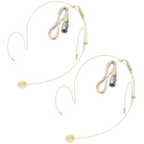 Headset-Mikrofon, Doppel-Over-Ear-Kopfhörer, Over-Ear-Kopfhörer, Mikrofon für Audio Technica Hirose 4-poliger Stecker, Mikrofon, 1,5 m Kabel, Beige, 2 Stück Headset-Mikrofon, Doppel-Over-Ear-Kopfhörer, Over-Ear-Kopfhörer, Mikrofon für Audio Technica Hirose 4-poliger Stecker, Mikrofon, 1,5 m Kabel, Beige, 2 Stück von Akoree