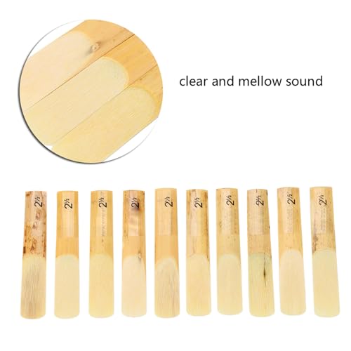 10pcs Sopran -Saxophon, Schilf 2 5 Mundstück 10pcs Kunststoff Alto mit Kastenholz L. Reparaturzubehör für Anfänger Teile Reed Accessoire von Akozon