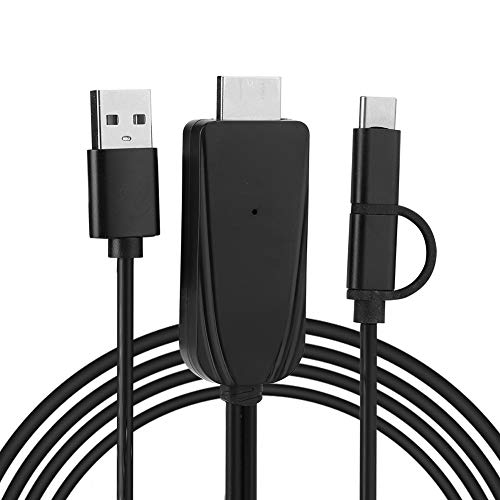 2-in-1-USB-Typ-C-Micro-Kabel, 1080P-HD-Adapter, Blau, Gleicher Bildschirm, 2-in-1-Mobilkabel oder Telefon-V-Projekt oder Moni- oder HD-V-Smar-Telefone, 2 M, 6,6 M von Akozon