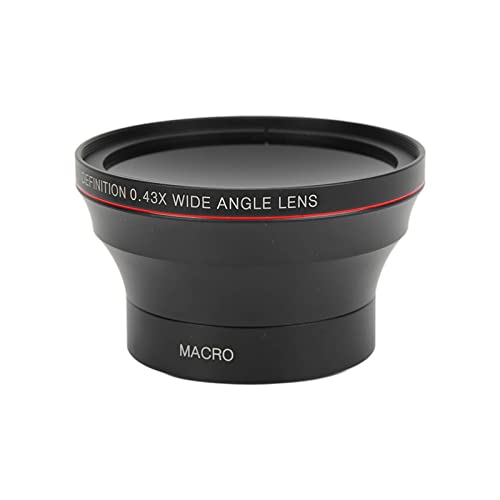 49mm 0.43X Weitwinkel-Kameraobjektiv Aluminiumlegierung HD Professionelle Optische Weitwinkel-Glaslinse mit Makro-Objektiv mit Manuellem Fokus von Akozon