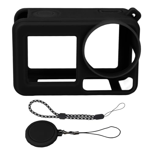 Action 5 Pro Silicon -Kameraabdeckung Anti -Kollisions -Proof Weiche Silikonlinsenkappe mit Handriemen (Black) von Akozon