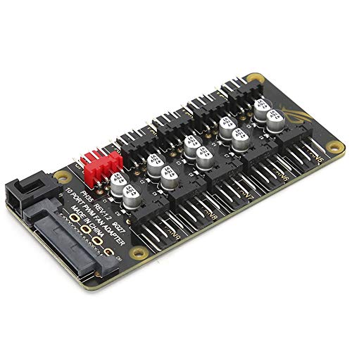 Akozon 10-Wege-Lüfter-Hub-Splitter, Ph35-PWM-HUB-Motherboard-Desktop-PC-Controller, RGB-Lüfter-Controller, 3-poliger 4-poliger Netzwerk-Hub-Adapter, Unterstützt 3-polig, 4-polig, Ph35 von Akozon