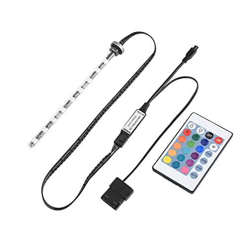 Akozon 17 cm Langes Wasserkühlungs-LED-Licht, Zylindrisches Wasserkühlungstanklicht mit Weit Entfernter Controller-PC-Reservoir-LED-Lampe von Akozon