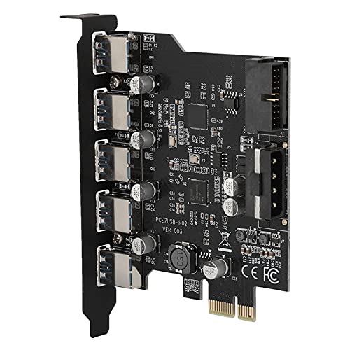 Akozon 19PIN PCI E zu 5 Port USB 3.0 19 Pin PCI Express Erweiterung USB-Karte Hub Konverter Karten Kartenanschluss Adapter mit Treiber-CD für Windows XP Vista und 7 Usw von Akozon