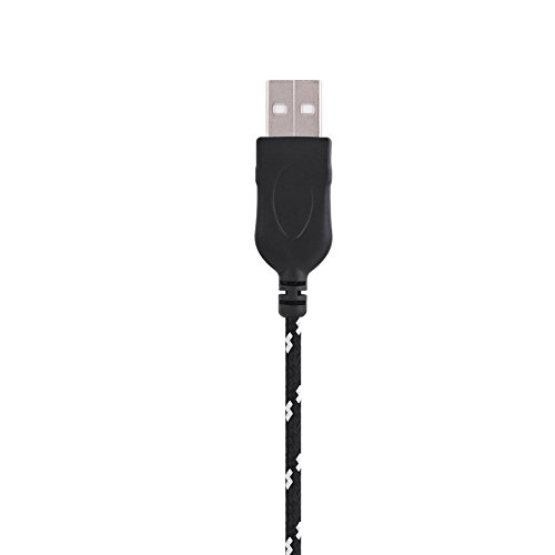 Akozon 2,2 Meter Kana-Maus-Ersatz-USB-Kabel (Schwarz und weiß) von Akozon