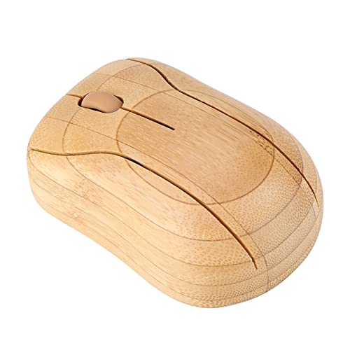 2,4-GHz-Bambus-Kabellose Optische Maus – PC-Laptop-Computer aus Holz – Leise und Langlebig – Geeignet für – USB-Schnittstelle – 10 M Reichweite von Akozon