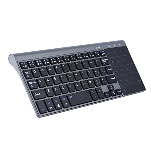 Akozon 2,4-GHz-Ul-Ra-Hin-Wireless-, Tragbare, Schlanke Handheld-Tastatur mit Blauer Oo-H-Funktion Als Smart- oder Smart-Tastatur oder für PC ohne E-Book-V-Box, Kabelloses Touch-Pad und von Akozon