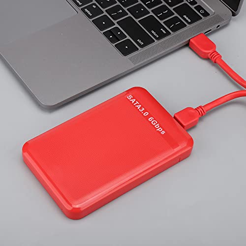 Akozon 2,5-Zoll-USB3.0-SATA3.0, 6 Gbit/s Mobile Festplatte W25a630 2,5-Zoll-Hochgeschwindigkeits-Speichergerätebox Festplattengehäuse Unterstützt 6 TB UASP-Beschleunigung (Rot) von Akozon