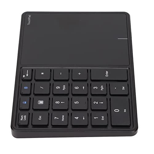 Akozon 2-in-1-Nummernblock, Touchpad, 22 Tasten, BT4.2, 2,4 G, Typ C, Aufladung, 500 MAh Akku, Numerische Tastatur, Nummernblock (Schwarz) von Akozon