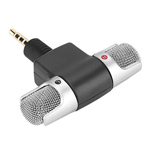 Akozon 3,5 Mm -Mikrofon, Professionelles Tragbares Stereo-Digital-Stereo-Handy-Zubehör, Tragbares Externes Kabelloses Mikrofon von Akozon