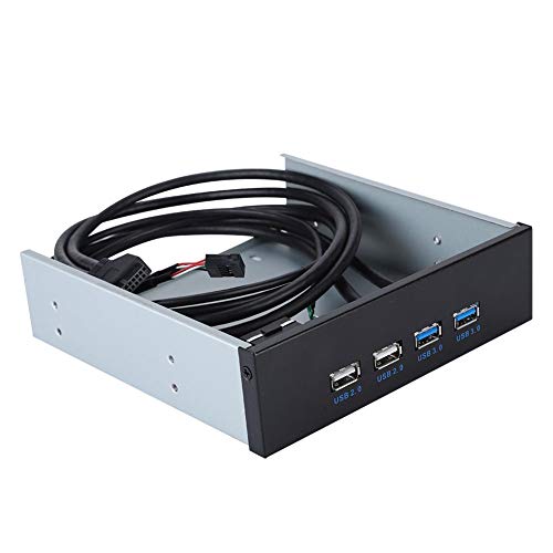 Akozon 5 25 Zoll USB-Front-CD-Treiberplatine Tragbar 19-polig 9-polig auf 3 0 2 0 4 Ports Metall USB-Front-Hubs Optischer Laufwerksschacht Zeitplan für Treiber CD Hub-Panel von Akozon