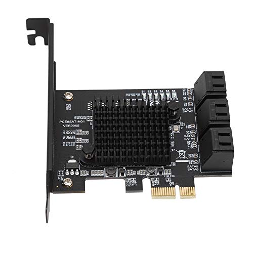 Akozon 6 Port PCI, SA A 3.0 Express-Erweiterungskarten-Riser mit PCI-E-2.0-III-6-Gbit/s-Con-Roll-SCSI-Karten, Kompatibel mit SA A6G 3G 1,5 G HDD. Wert! von Akozon
