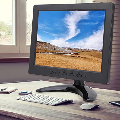 Akozon 8 Zoll 1024x768 IPS-Softscreen, HD-Multifunktions-Allgemeinbildschirm, VGA-BNC-AV-Laptop-LCD-Display, Transportabler Monitor mit Integrierten Zwei Lautsprechern von Akozon