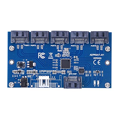 Akozon Adapterkarte, 1-zu-5-Port-Konverter-Port-Multiplikator-Riser-Karten-Hub mit Gleichstromkabel, 7P-Kabel, Hilft Beim Warmwechsel von Akozon