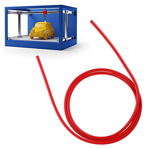 Akozon Bowden-Schlauch Bowden-Schlauch 1,75 PTFE-Schlauch 9 cm, 3D-Drucker-Zubehör, Schlauch, Düsenschlauch, 1 M, 2 X 4 Mm, Rot (Rot) von Akozon