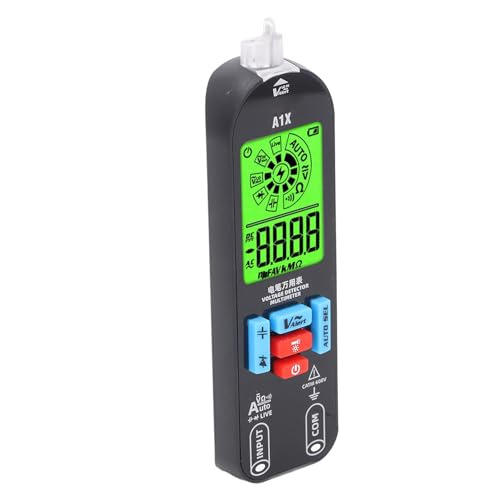 Akozon Bside A1x Smart Digital Multimeter - Antiburn -Schutz, Autobereich, LCD -Display, Tragbarer Tester für Spannung, Strom, Widerstand, Diode, Kontinuitätstest (Mit Aufbewahrungstasche) von Akozon