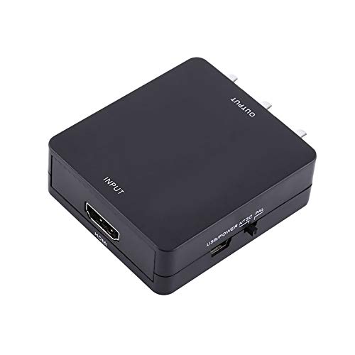 Akozon Cinch-Vers-HDMI-Adapter für Alte Fernseher, Video-Audio-AV-CVBS-Adapter, Cinch-Ausgang, Konverter, 720p/1080p, Schwarz, Digitaler HD-Eingang auf Cinch-Composite (Schwarz) von Akozon