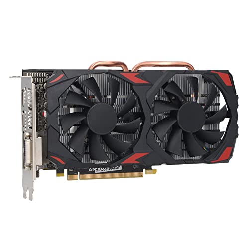 Akozon Computer-Grafikkarte, RX 580 8 GB 256BIT Computer-Gaming-Grafikkarten, Geräuschlose Plug-and-Play-Grafikkarte mit Zwei Lüftern für Desktop-PC (580 8G D5) von Akozon