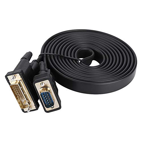 Akozon DVI zu VGA, CableDeConn Vergoldetes 1080p DVI 24 1 Stecker auf VGA Stecker Adapter-Konverterkabel für Spiele, DVD, Laptop, HDTV und Projektor, 1920 X 1080p HD-Auflösung, Schwarz von Akozon