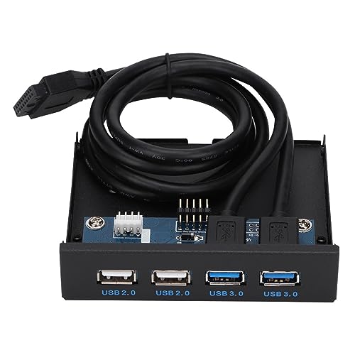 Akozon Die USB-Hubs auf der Vorderseite, 2-Port-USB3.0, 2-Port-USB2.-Hub-Erweiterungskarte, USB-Ports auf der Vorderseite für Computergehäuse mit 3,5-Zoll-Diskettenstrom von Akozon