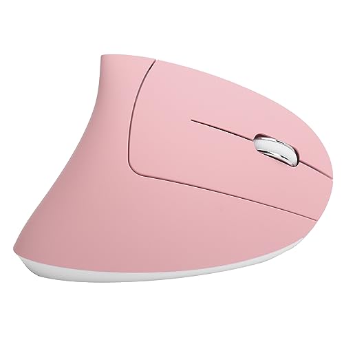 Akozon Ergonomische Vertikale Maus, 2,4 G Wi-Fi Optische Gaming-Maus, RGB-Hintergrundbeleuchtung, 4 Grad 2400 DPI, 6 Tasten für Laptop Laptop (H1 vertikale rosa Maus) von Akozon